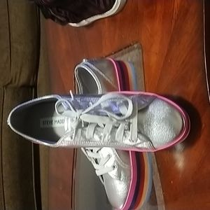 Steve Madden Shoes | Steve Madden Rainbow Platform Sneakers Size 9,5